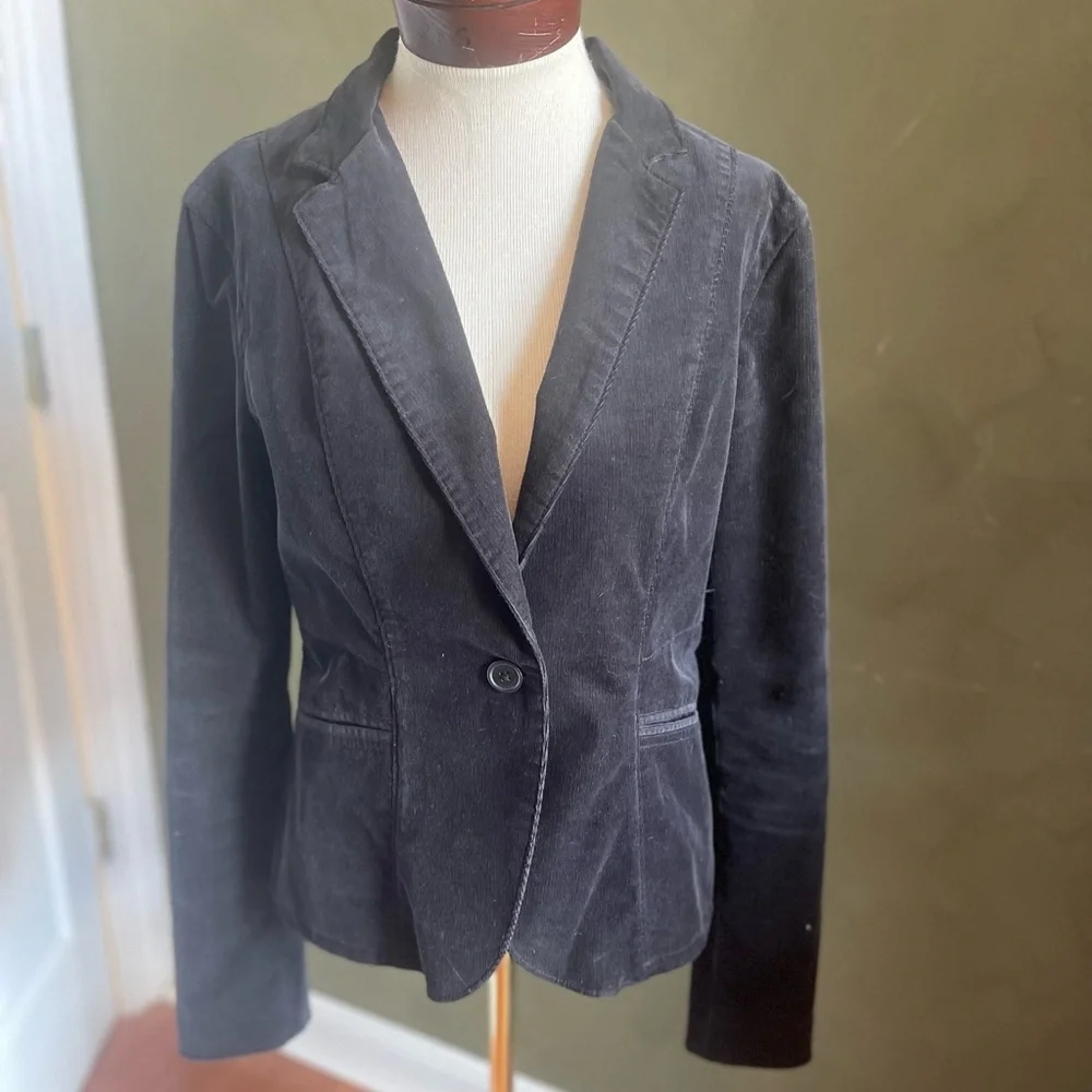 Calvin Klein Jeans one-button Black Corduroy Blazer Size M - Picture 2 of 6